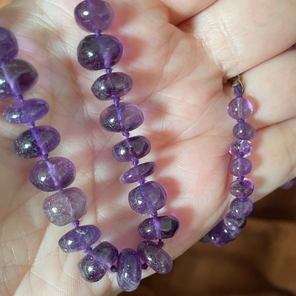 Genuine Amethyst beaded 20” necklace. - Picture 3 of 8